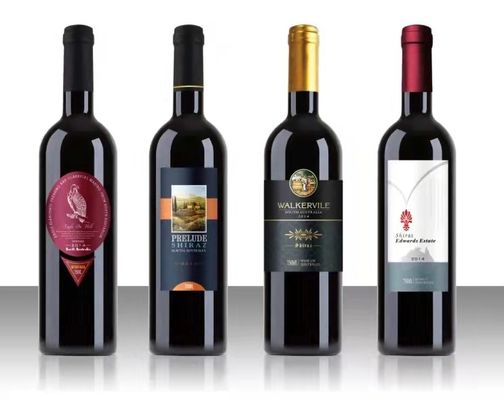 Nhãn dán nhãn rượu miễn phí Cuộn giấy chứng nhận dập nổi vàng Nhôm mềm màu đỏ