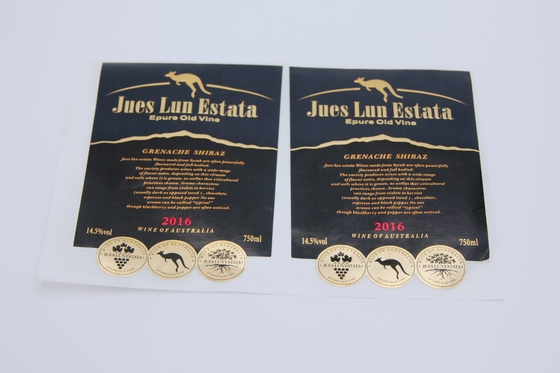 Nhãn dán nhãn rượu vàng nóng được cá nhân hóa Nhãn mờ không thấm nước Nhãn dán Vinyl trắng