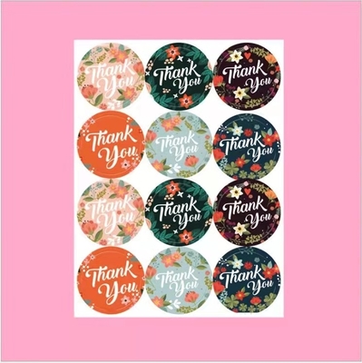 1,2 1,5 inch Nhãn dán sang trọng In ấn Cảm ơn Doanh nghiệp Hình dán trái tim 500 mảnh