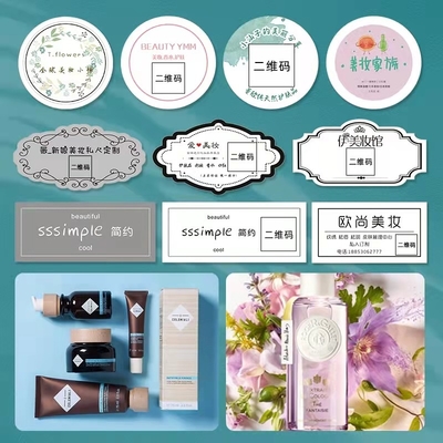 Son môi Nhãn dán trang điểm Có thể in được Nhãn dán Vinyl vĩnh viễn Bao bì chai thủy tinh
