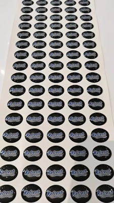 Nhãn dán Epoxy Domed In Logo pha lê tùy chỉnh chống thấm nước 3D