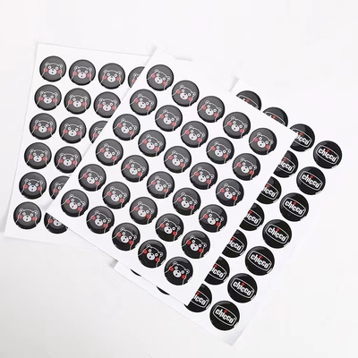 Nhãn dán mái vòm nhựa 3d với nhãn mái vòm Epoxy Vinyl chấm Epoxy rõ ràng