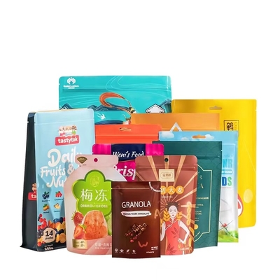 Đứng lên Holographic Resealable Pouch Holographic Ziplock Túi nhôm Foil 3 bên con dấu