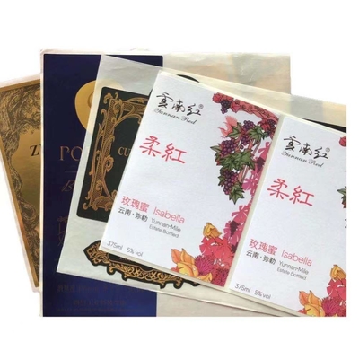 Nước Rượu Chai Thủy Tinh Hoa Văn Nổi Giấy Kraft Chống Thấm Giấy Dán Dập Vàng